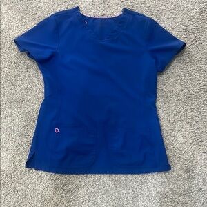 HeartSoul Fitted Blue Short Sleeve Scrub Top